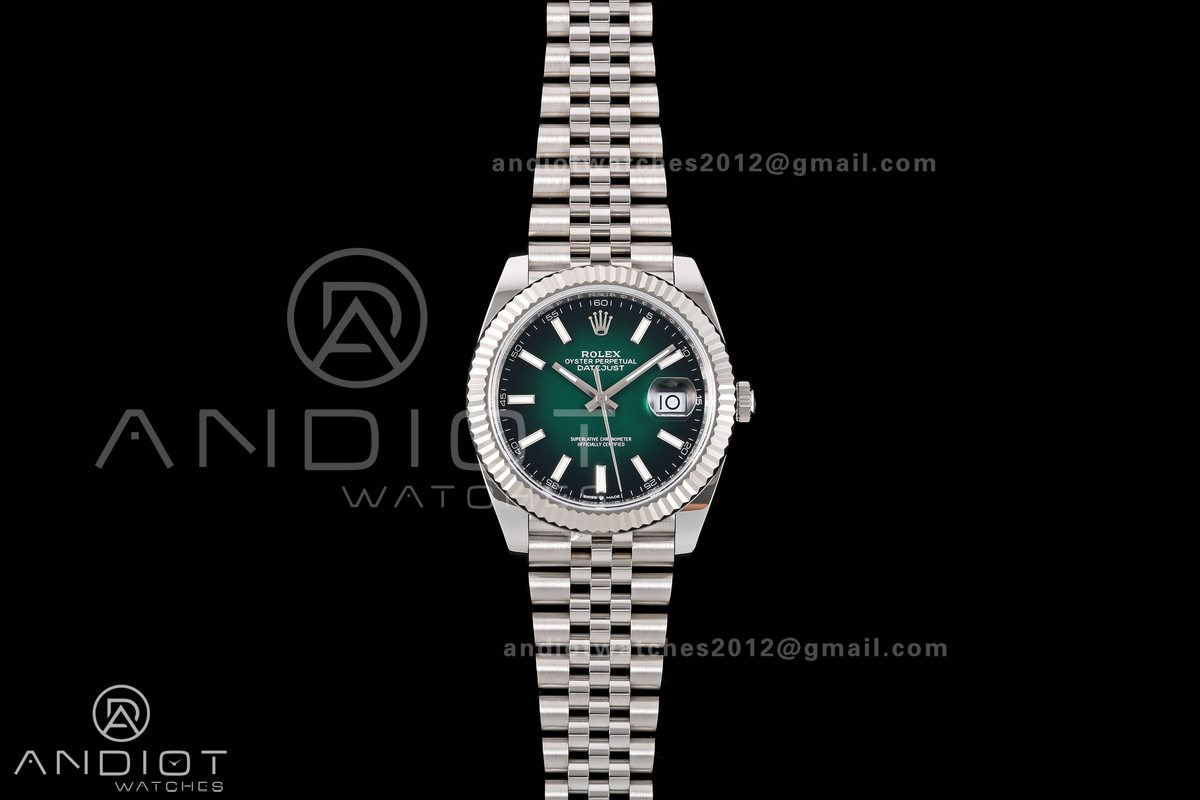DateJust 41 126334 RICH 1:1 Best Edition Green Ombre Dial on Jubilee Bracelet JH3235 (Free Sprung)